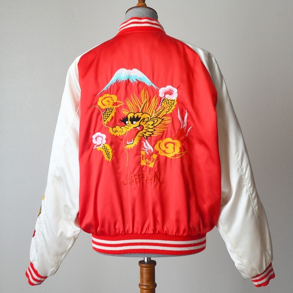 Vintage Other - Vintage 70's Japanese Satin Sukajan Souvenir Varsity Bomber Jacket Unisex
